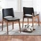 Baxton Studio Afton Side Chair with Black Faux Leather in Walnut Brown (Set of 2), , large