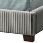 Bernards Furniture Group, Llc Jennie King Velvet Pleated Upholstered Bed in Gray, , large