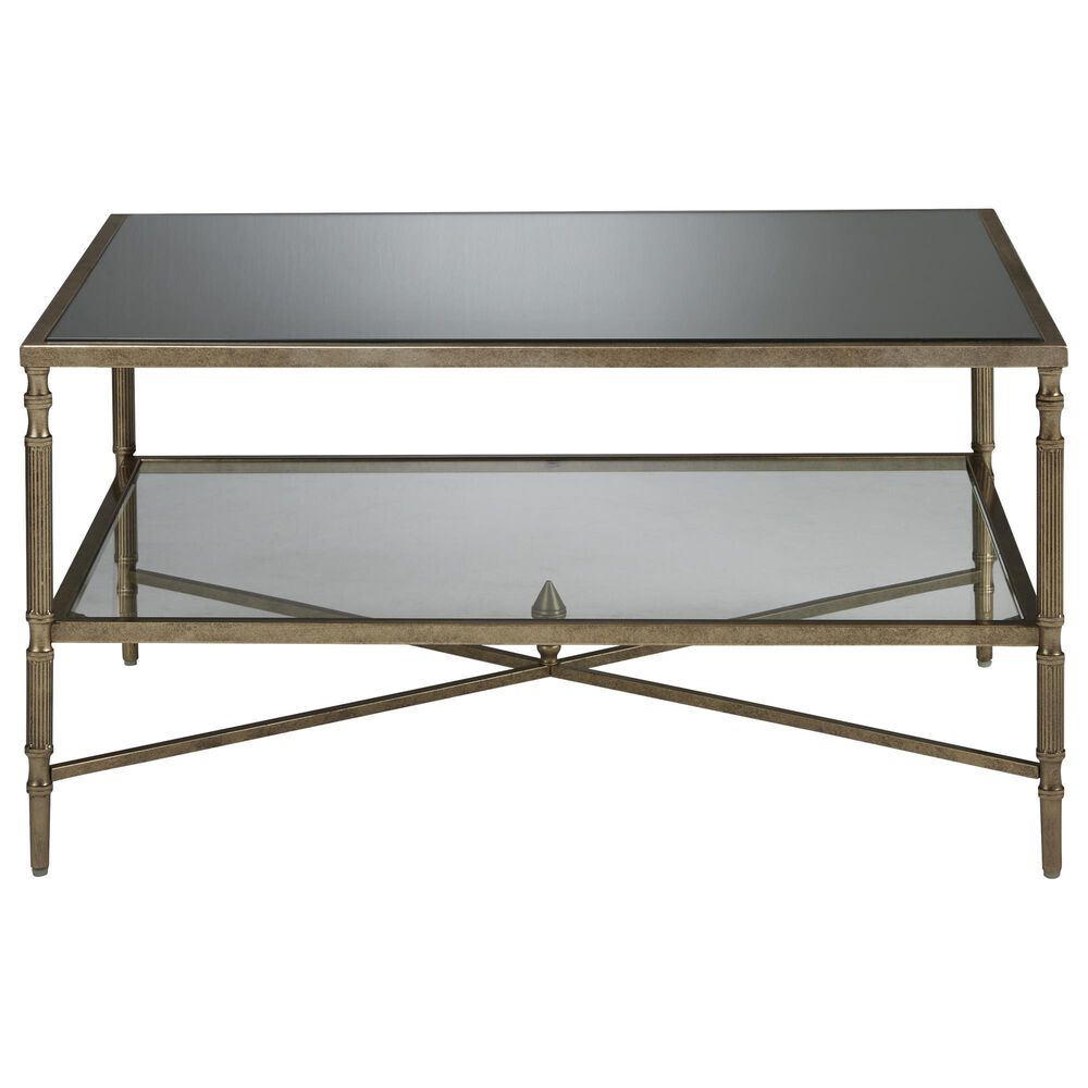 Ashley Cloverty Cocktail Table in Aged Gold and Clear, , large