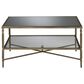 Ashley Cloverty Cocktail Table in Aged Gold and Clear, , large