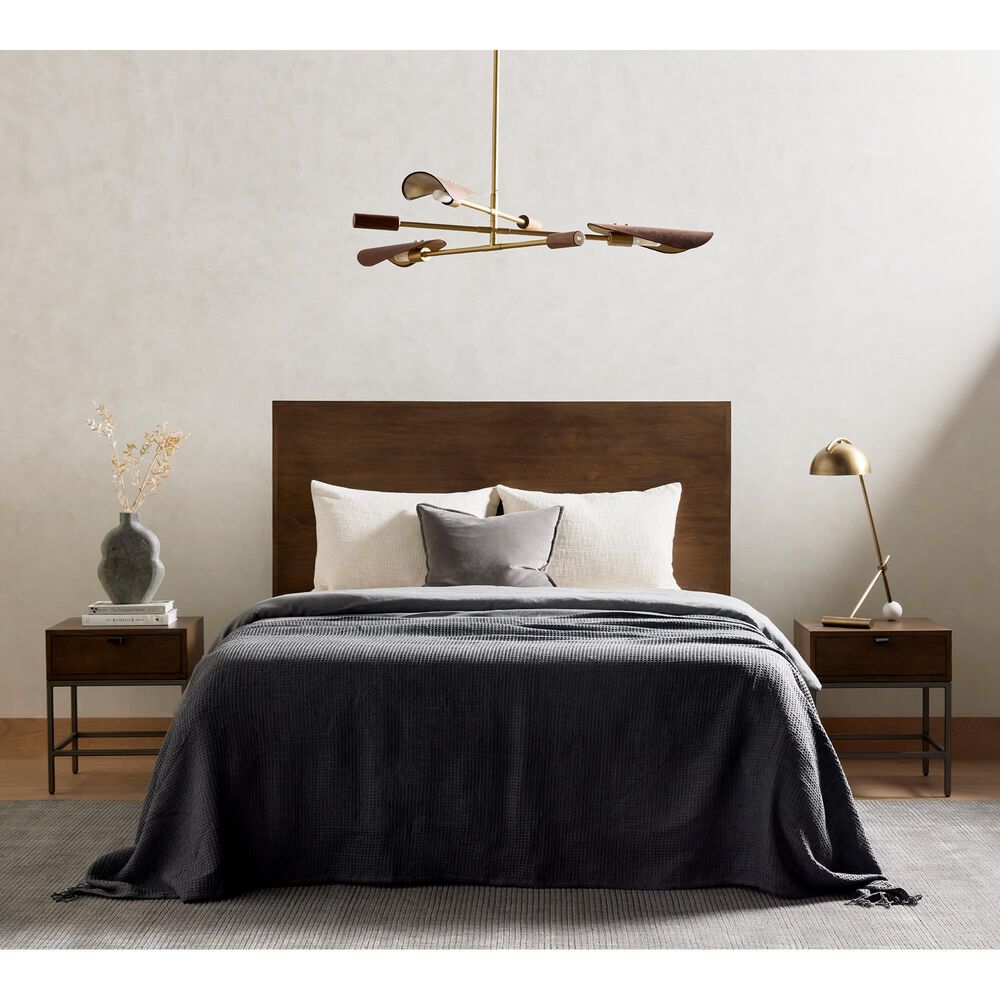 Four Hands Stockton Astrid Chandelier in Antique Brass and Walnut, , large