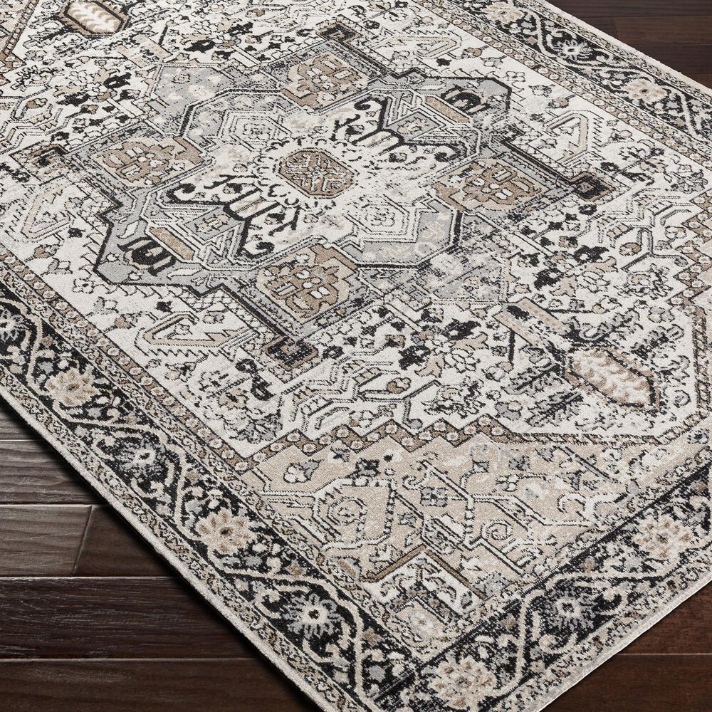 Surya Lavadora 6&#39;7&quot; x 9&#39; Black, Taupe, Light Beige and Gray Area Rug, , large