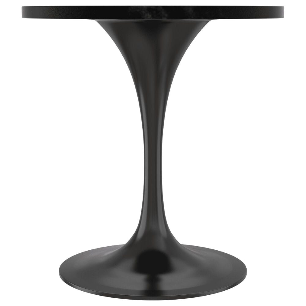 Leisuremod LeisureMod Verve Collection 27 Round Dining Table, Black Base with Black MDF Top, , large