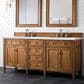 James Martin Vanities Brittany 72" Double Bathroom Vanity in Saddle Brown with 3 cm Ethereal Noctis Quartz Top and Rectangular Sink, , large