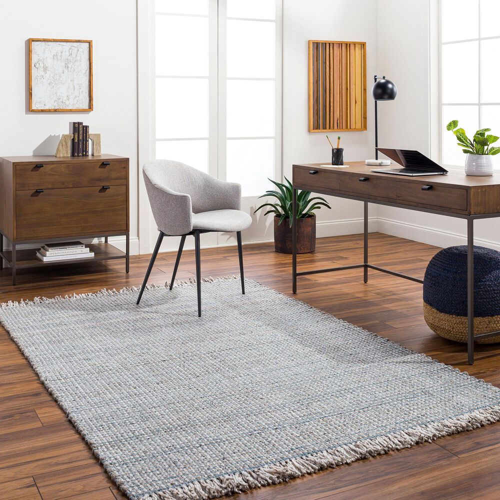 Surya Sara SRU-2300 6&#39; x 9&#39; Light Slate, Charcoal, Brown, Seafoam, Medium Gray, Teal, Pewter Area Rug, , large