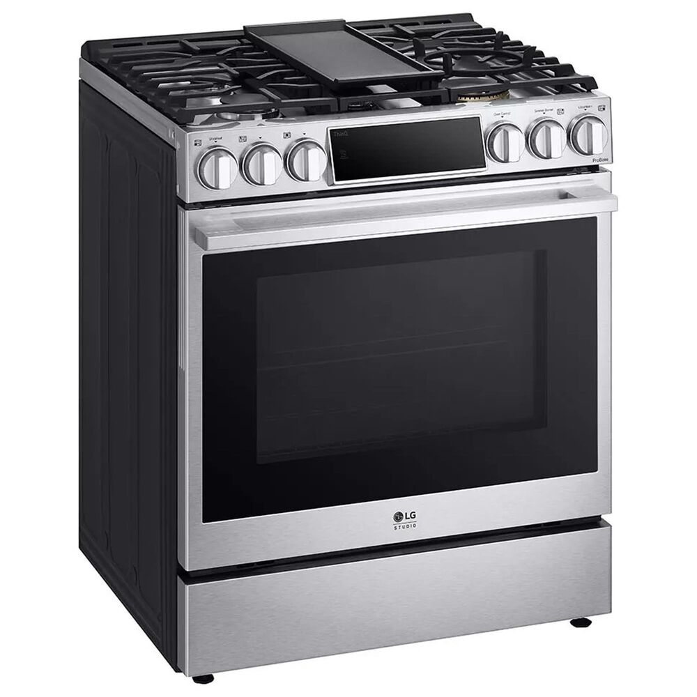 LG Studio 30" Smart Slide-in Dual Fuel Range with 5 Burners in Stainless Steel, , large