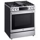 LG Studio 30" Smart Slide-in Dual Fuel Range with 5 Burners in Stainless Steel, , large