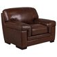 Simon Li 3-Piece Stationary Leather Living Room Set in Longhorn Bramble, , large
