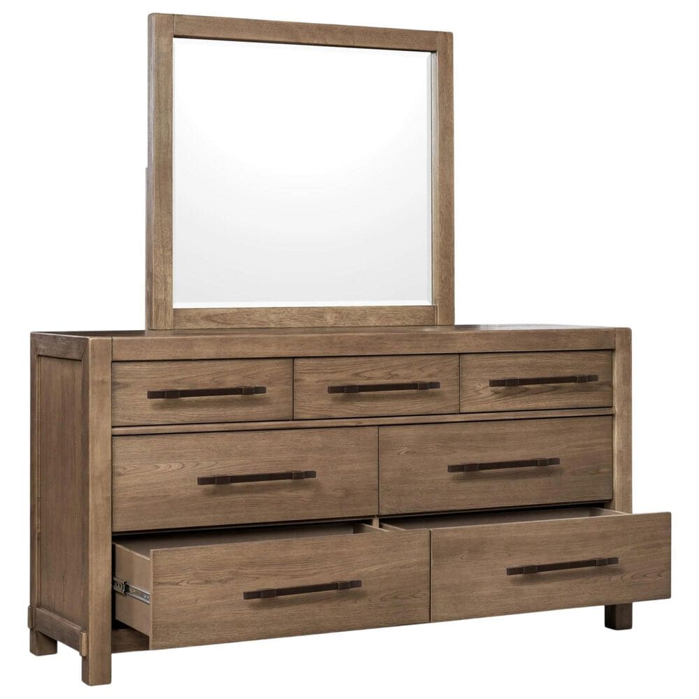 Urban Home Roycroft 7 Drawer Dresser and Mirror in Brown, , large