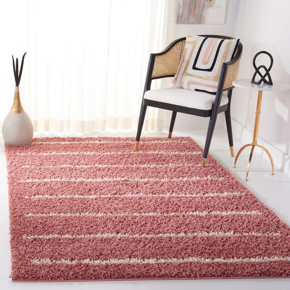 Safavieh Venus Shag VNS604U 4&#39; x 6&#39; Pink and Ivory Area Rug, , large