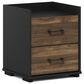 HOMLUX 2-Drawer Modern Nightstand in Columbia Walnut and Black, , large