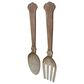 Maple and Jade 38" x 8" Farmhouse Kitchen Utensils Wall Decor in Brown and Silver (Set of 2), , large