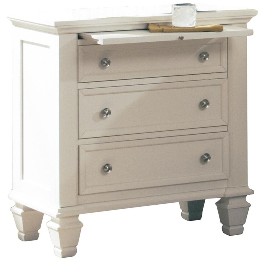 Pacific Landing Sandy Beach Nightstand with 3 Drawers and 1 Tray, , large