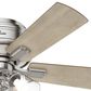 Hunter Crestfield 42" Low Profile Ceiling Fan with 3 Lights in Brushed Nickel, , large