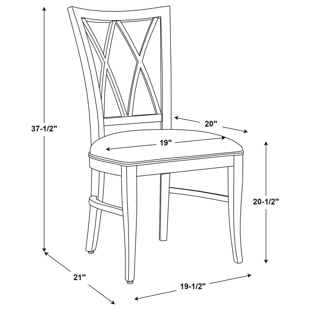 Linon Home Decor Andes Side Chair with Navy Cushion Seat in Natural, , large