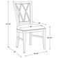 Linon Home Decor Andes Side Chair with Navy Cushion Seat in Natural, , large