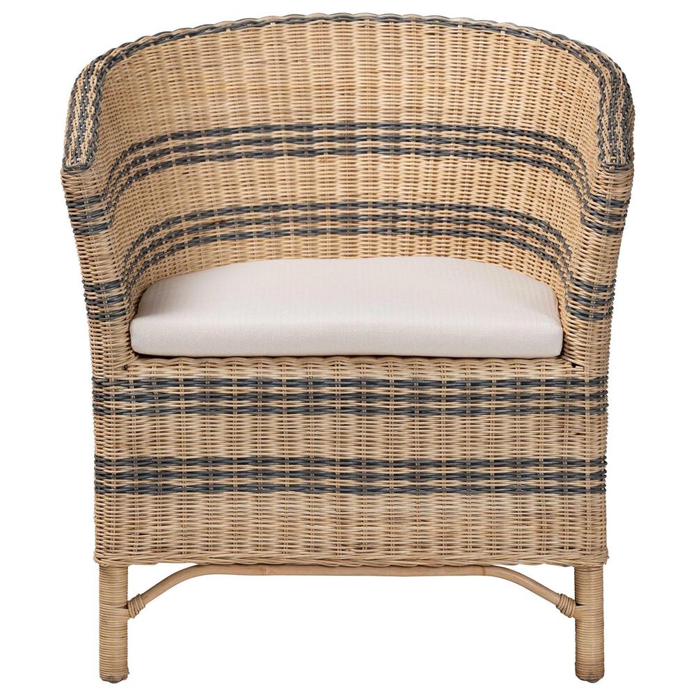 Baxton Studio Elda Rattan Accent Chair in Neutral, , large