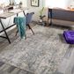 Surya Cardiff CDF-2300 Light Gray, Charcoal, Light Beige, Tan and Dark Blue 6"7" x 9"6" Area Rug, , large