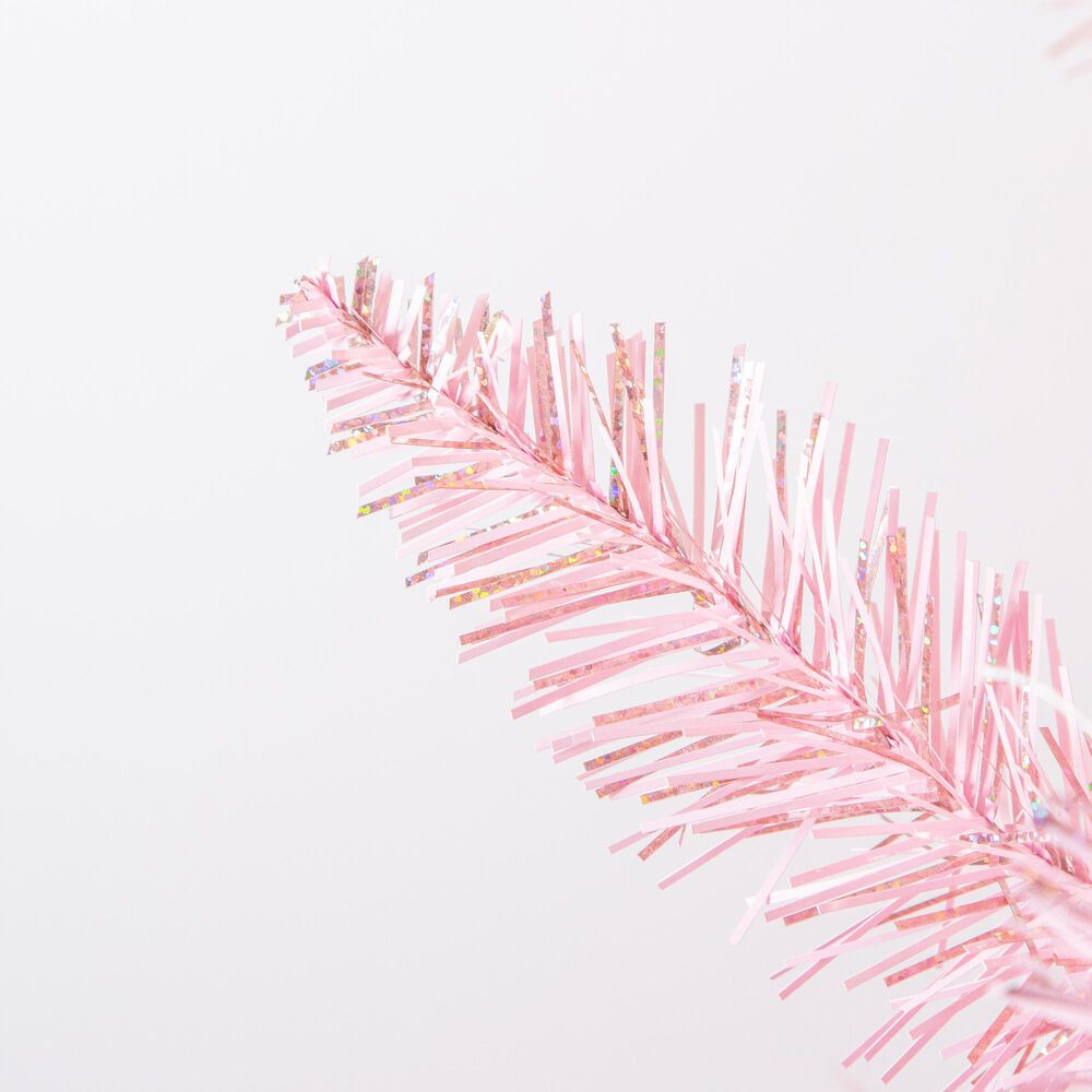 The Gerson Company 7.5&#39; Pre-Lit Tuscany Tinsel Christmas Tree in Pink, , large