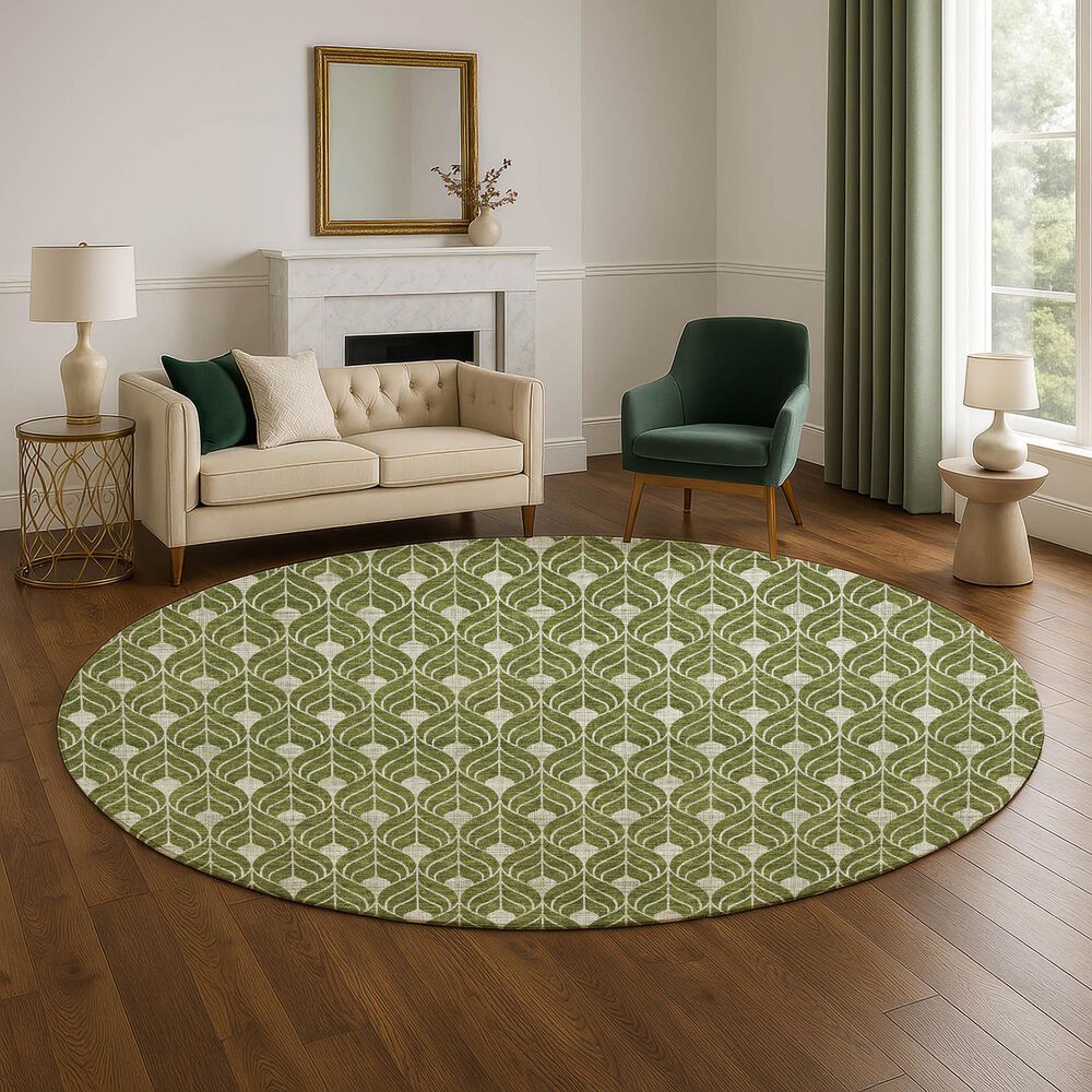 Dalyn Rug Company The Reserve TR10 Olive 8&#39; Round Indoor/Outdoor Area Rug, , large