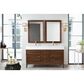 James Martin Vanities Linear 59" Double Bathroom Vanity in Mid Century Walnut with 15 cm Glossy White Solid Surface Top and Rectangular Sinks, , large