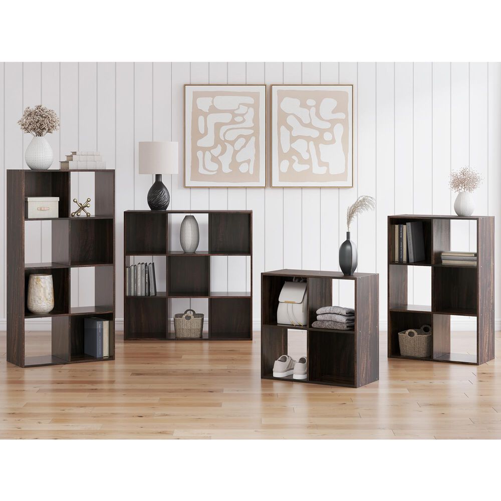 Ashley Glosmount 9-Cube Organizer in Cherry and Light Brown, , large