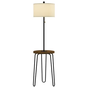 Timberlake Lavish Home Floor Lamp with End Table in Brown/Black, , large