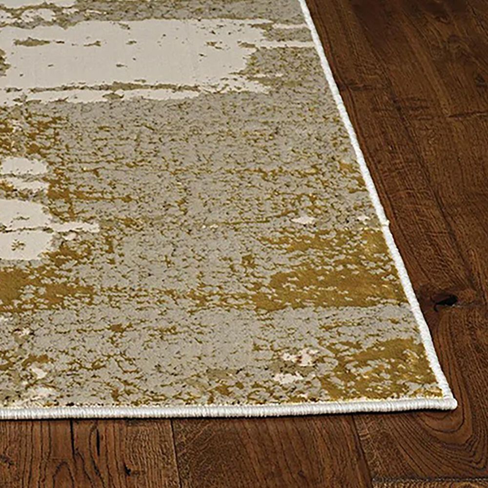 Kas Oriental Rugs Luna Escape 3&#39;3&quot; x 4&#39;11&quot; Ivory and Gold Area Rug, , large