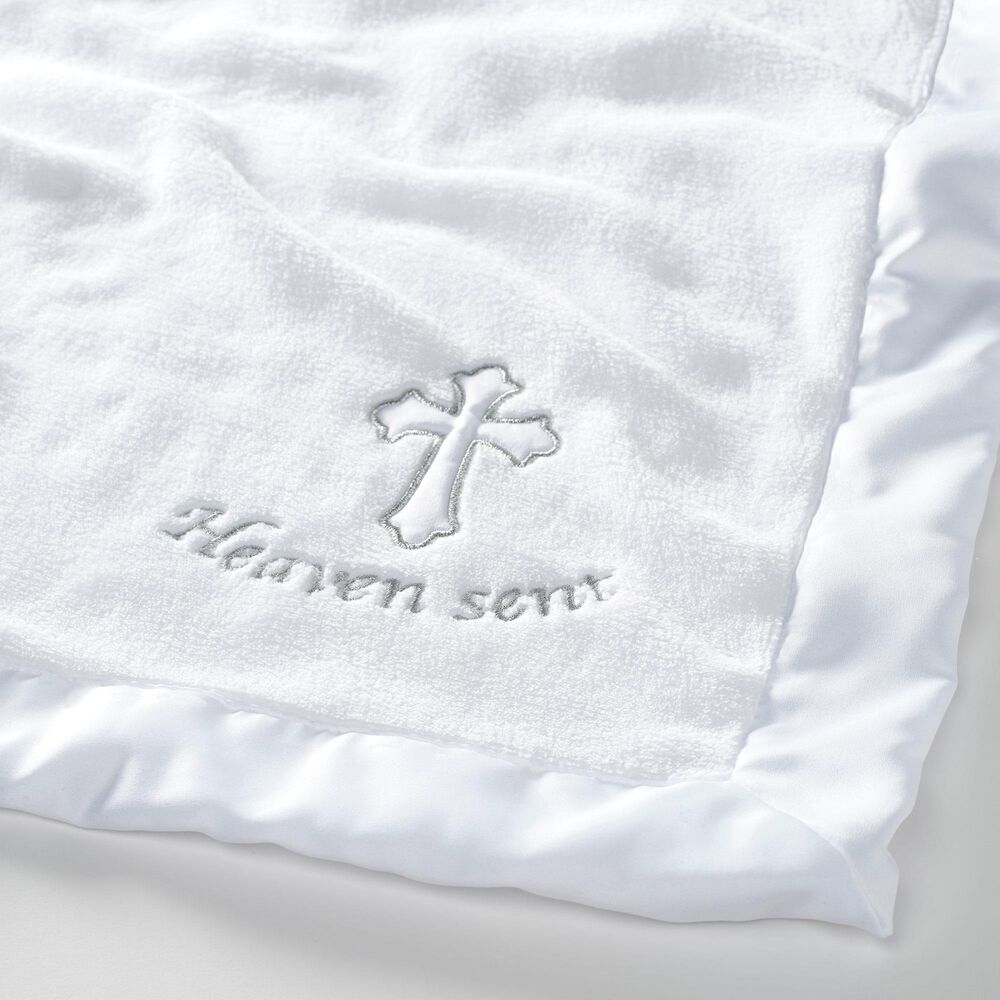 Lambs &amp; Ivy Heaven Sent Baby Blanket in White, , large