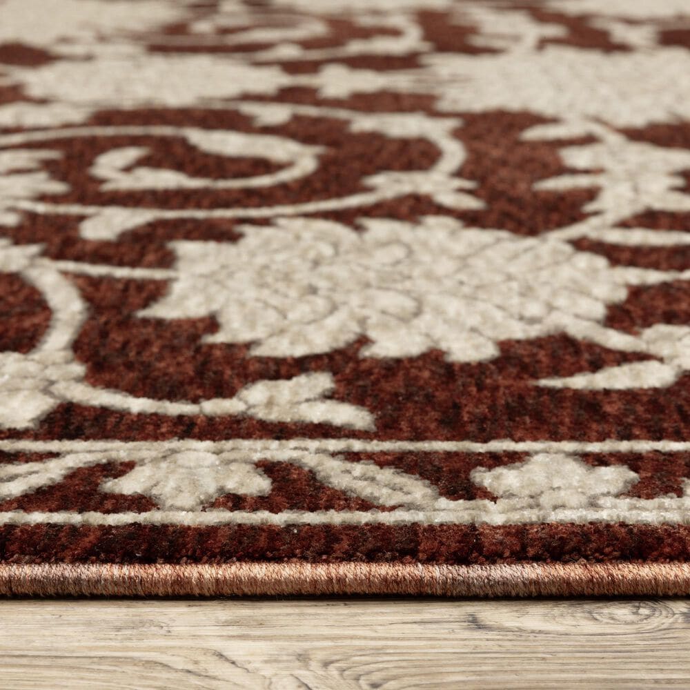 Oriental Weavers Capella Red and Beige 6&#39;7&quot; x 9&#39;6&quot; Area Rug, , large