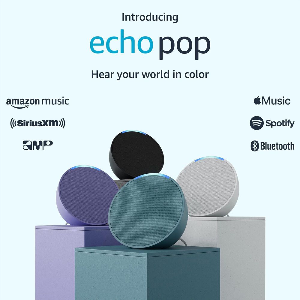 Amazon Echo Pop Full sound compact smart speaker with Alexa in Midnight Teal, , large