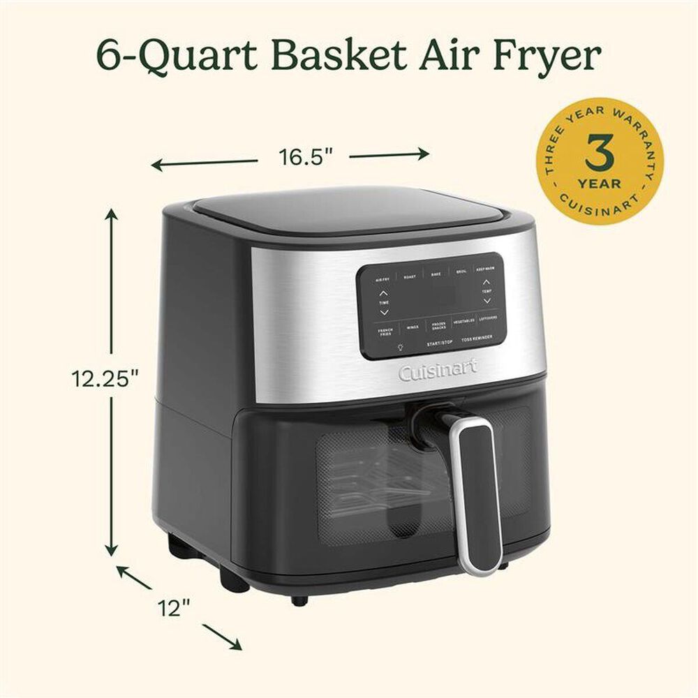 Cuisinart 6-Quart Basket Air Fryer in Black Stainless, , large
