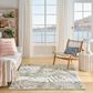 Nourison Aloha ALH18 Ivory and Sage 5"3" x 7"5" Indoor/Outdoor Area Rug, , large