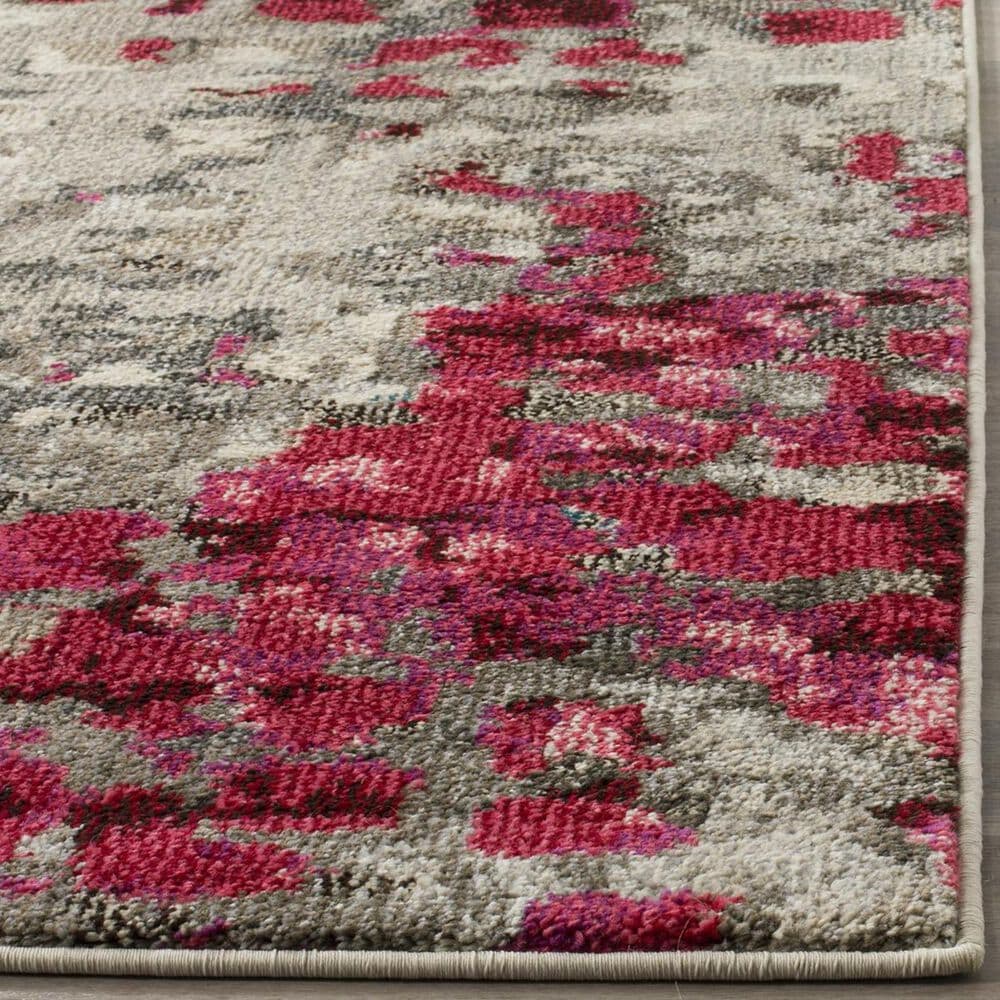 Safavieh Monaco MNC225R-4 4&#39; x 5&#39;7&quot; Grey/Fuchsia Area Rug, , large