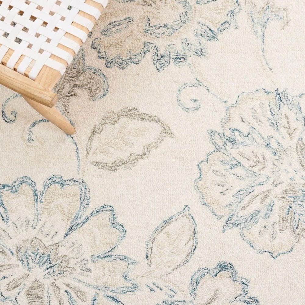 Safavieh Micro-Loop MLP477A 3&#39; x 5&#39; Ivory and Blue Area Rug, , large