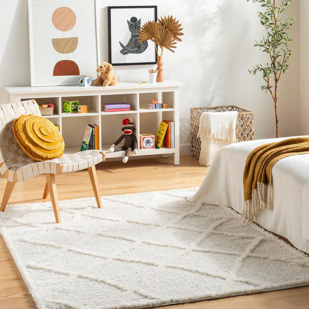 Surya Rodos RDO2301 5&#39;3&quot; x 7&#39; Beige and White Area Rug, , large