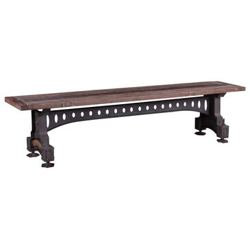 Home Trends & Design Old Mill Dining Bench in Natural Brown, Gunmetal and Gold, , large