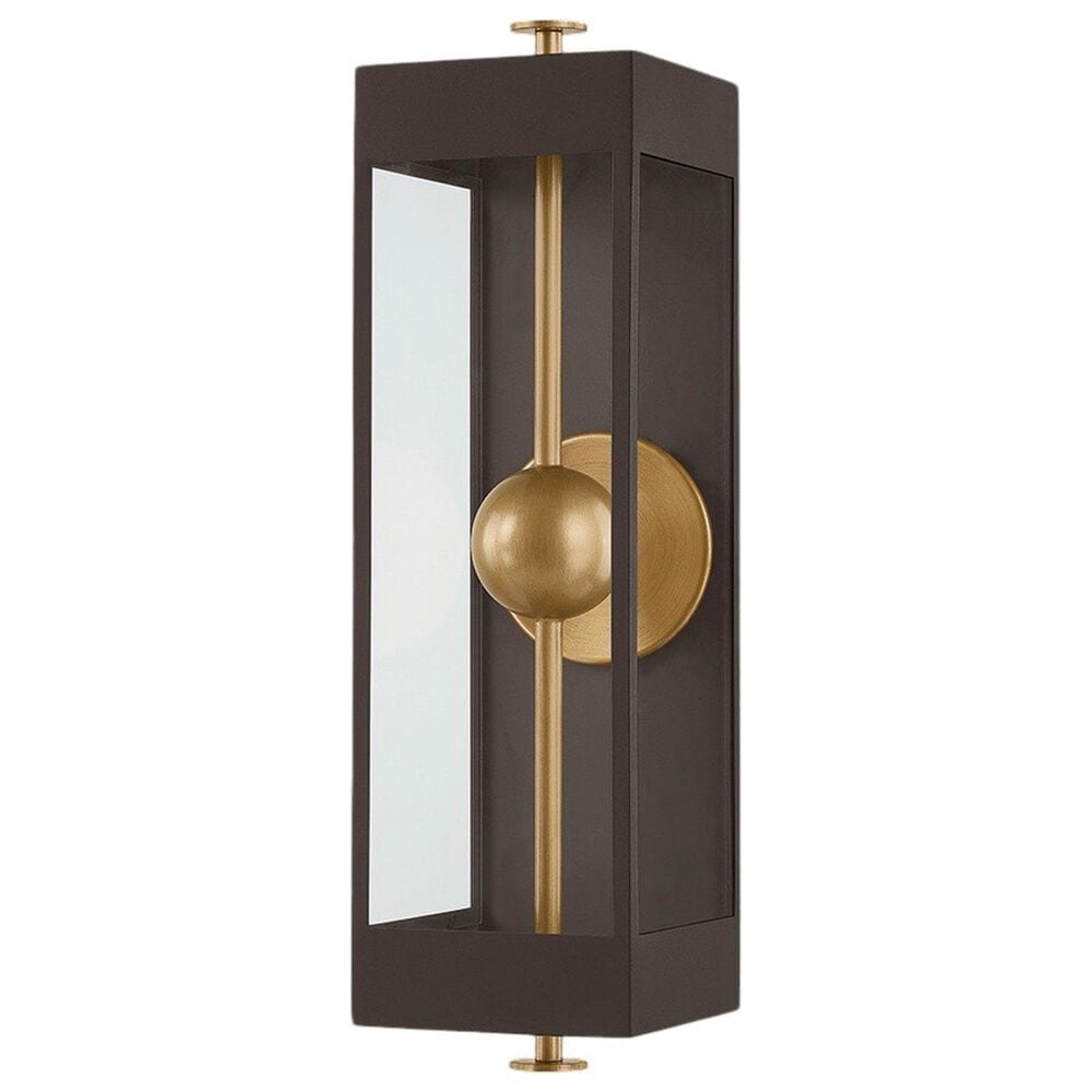 Troy Lighting Garvey 6" Exterior Wall Sconce in Textured Bronze and Patina Brass, , large