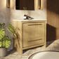 Lexora Home Lafarre 36" Single Bathroom Vanity in Rustic Acacia with 2 cm White Cultured Marble Top and Rectangular Sink, , large