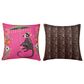 Flair Industries 24" Square Cheetah Print Decorative Double Sided Throw Pillow in Brown and Pink, , large