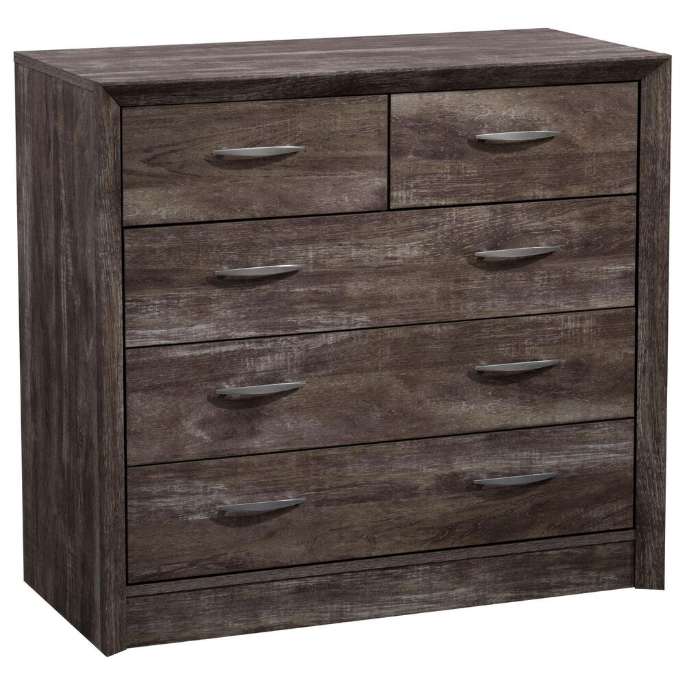 CorLiving Newport 5 Drawer Dresser in Grey Washed Oak, , large