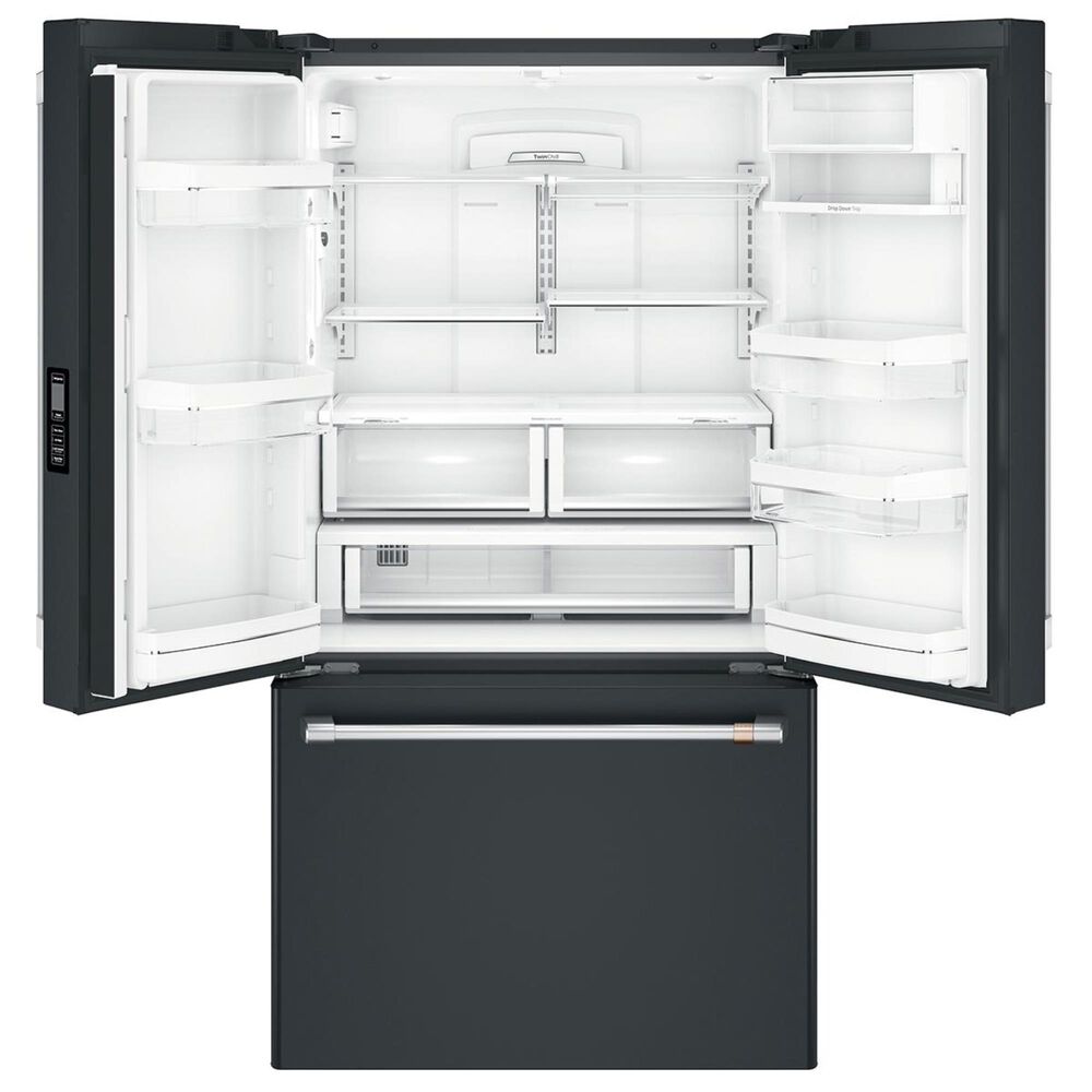 Cafe 23.1 Cu. Ft. French Door Refrigerator in Matte Black in Brushed Stainless, , large