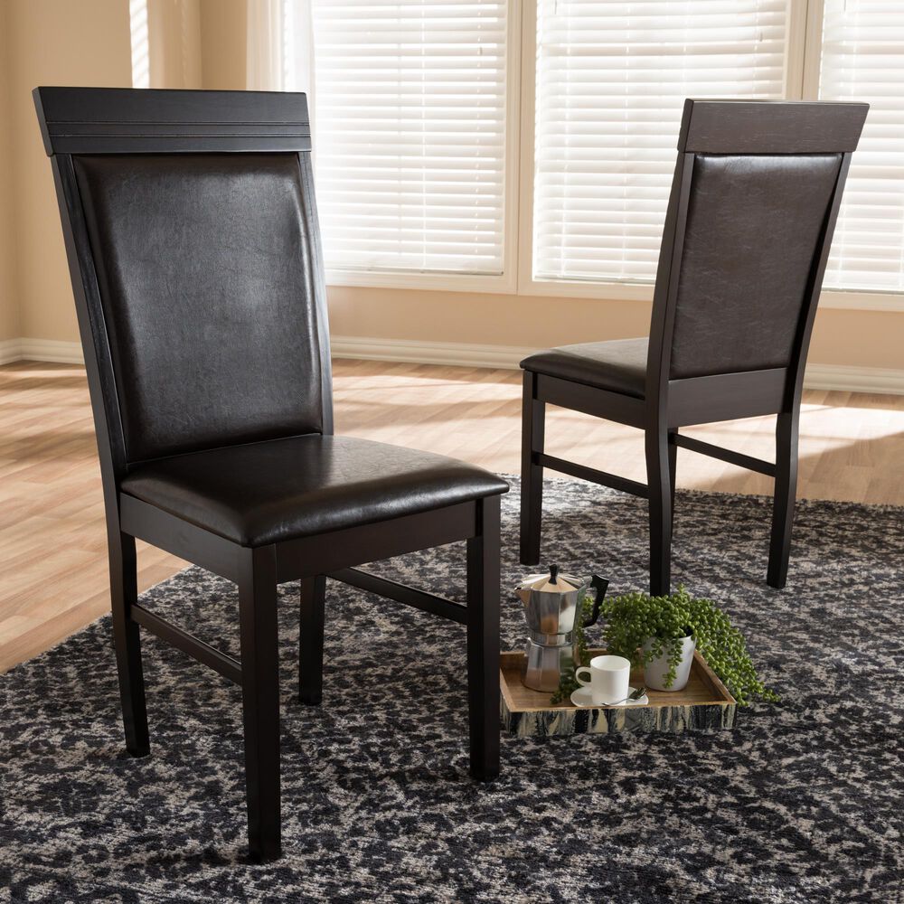 Baxton Studio Thea Side Chair in Dark Brown (Set of 2), , large