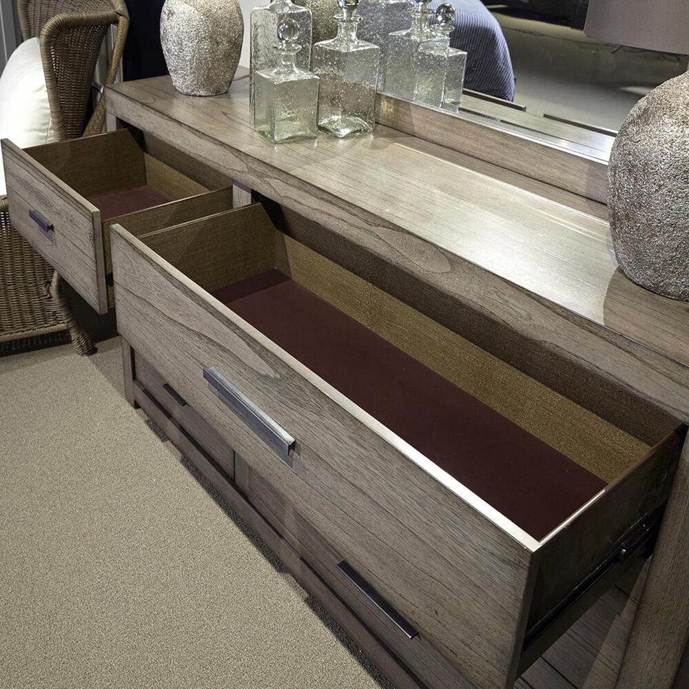 Riva Ridge Modern Loft 4-Piece Queen Bedroom Set in Greystone, , large