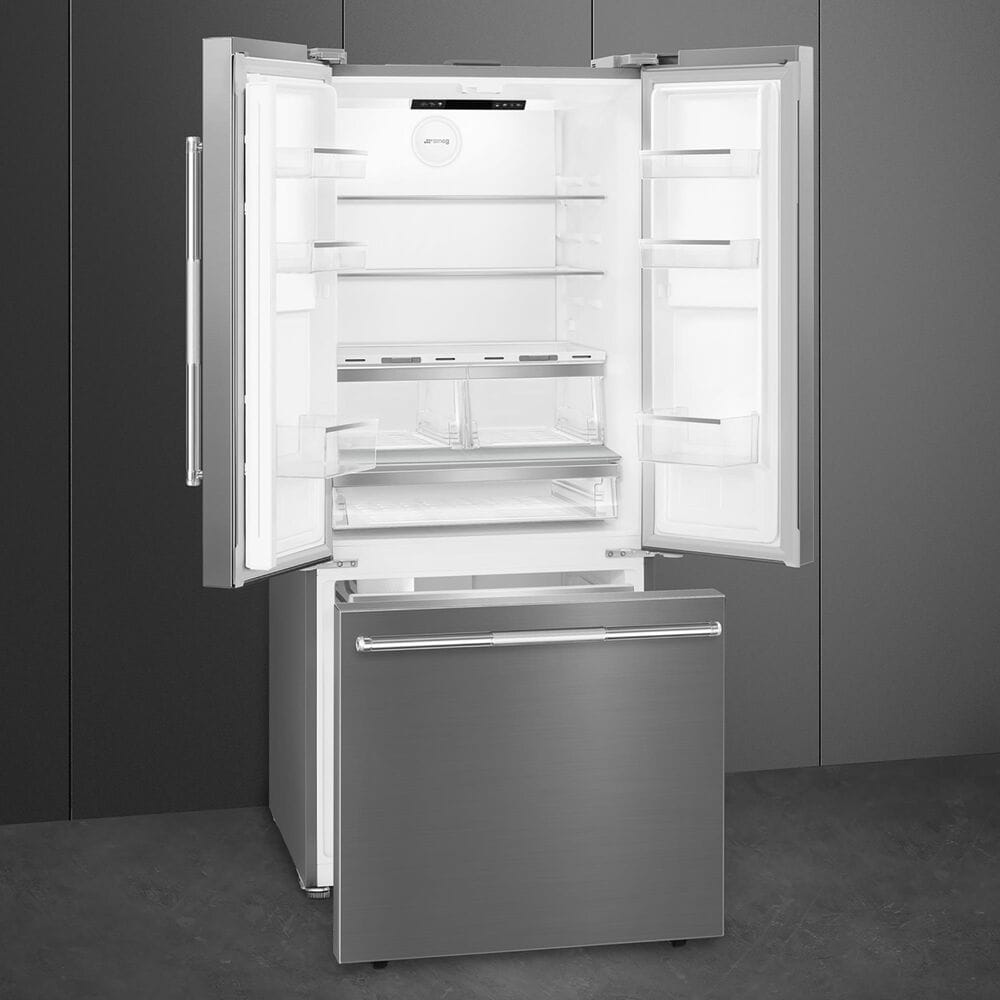 SMEG 16 Cu. Ft. Freestanding French Door Refrigerator in Stainless Steel, , large