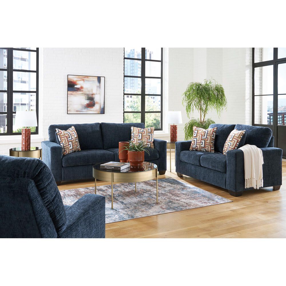 Ashley Aviemore Stationary Sofa and Loveseat Set in Ink, , large