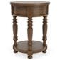 Riverside Furniture Eastlake Round Chairside Table in Whiskey Oak, , large