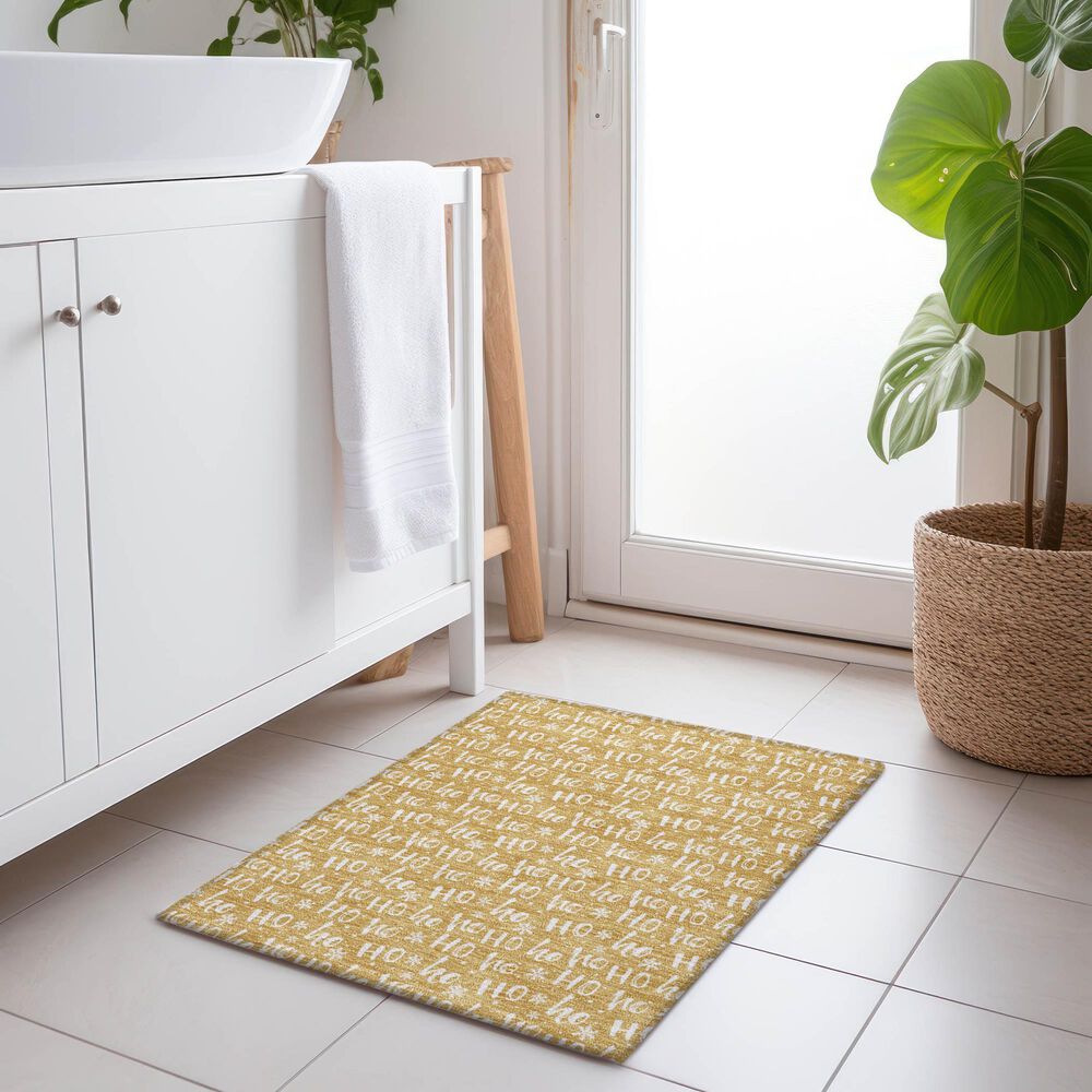Dalyn Rug Company Wonderland WN22 2&#39;6&quot; x 3&#39;10&quot; Gold Indoor/Outdoor Area Rug, , large