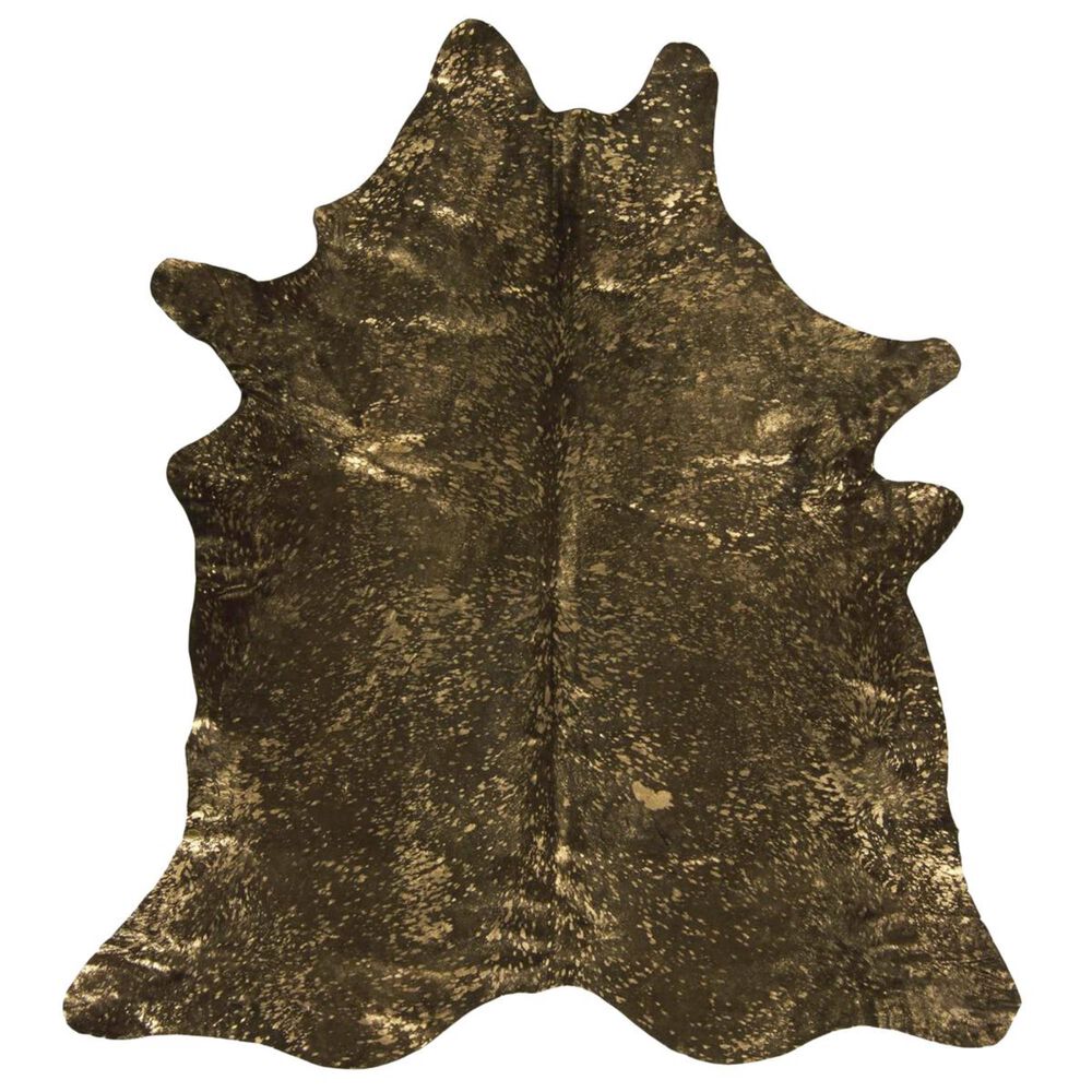 Nourison Couture Hide BR100 5" x 8" Brown and Gold Hide Area Rug, , large