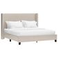 The Monday Company Holborn King Beige Upholstered Platform Wingback Bed in Black, , large